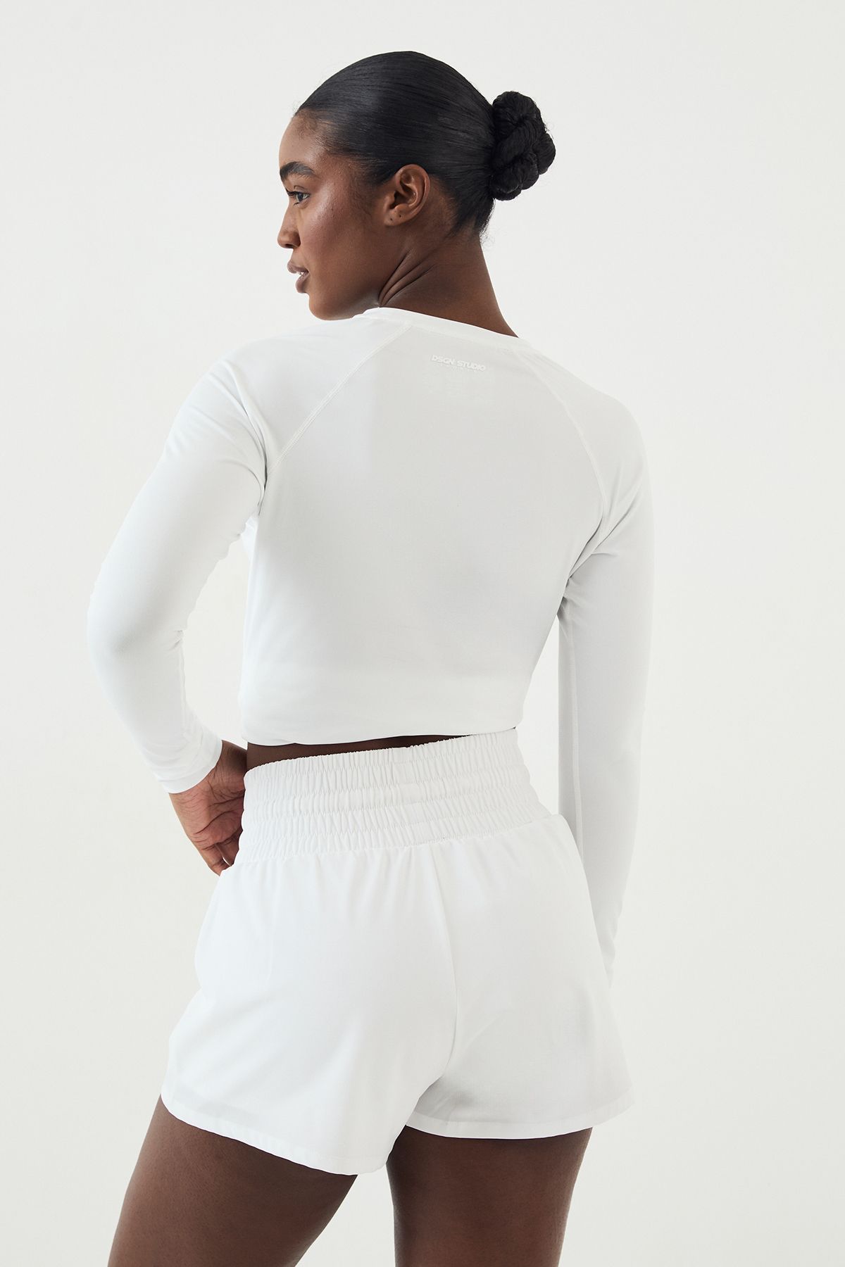 DSGN Studio DSGN Studio High Waist Deep Waistband Running Short White image 2