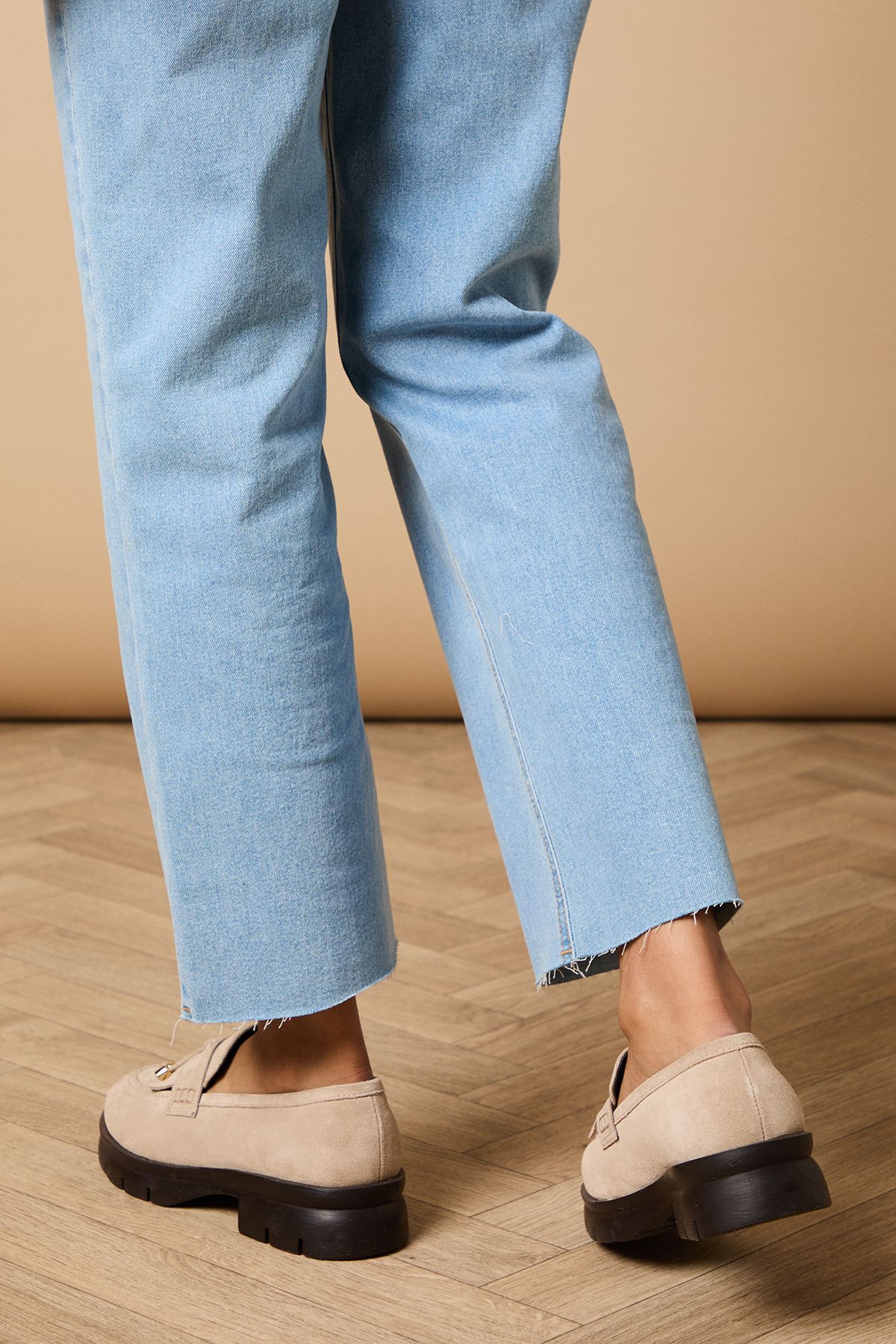 Oasis Brooke Suede Tassel Loafers Beige image 3