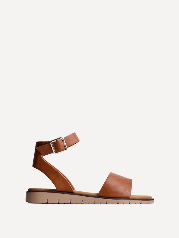 Linzi Nora Nude Faux Leather Footbed Two Part Sandal