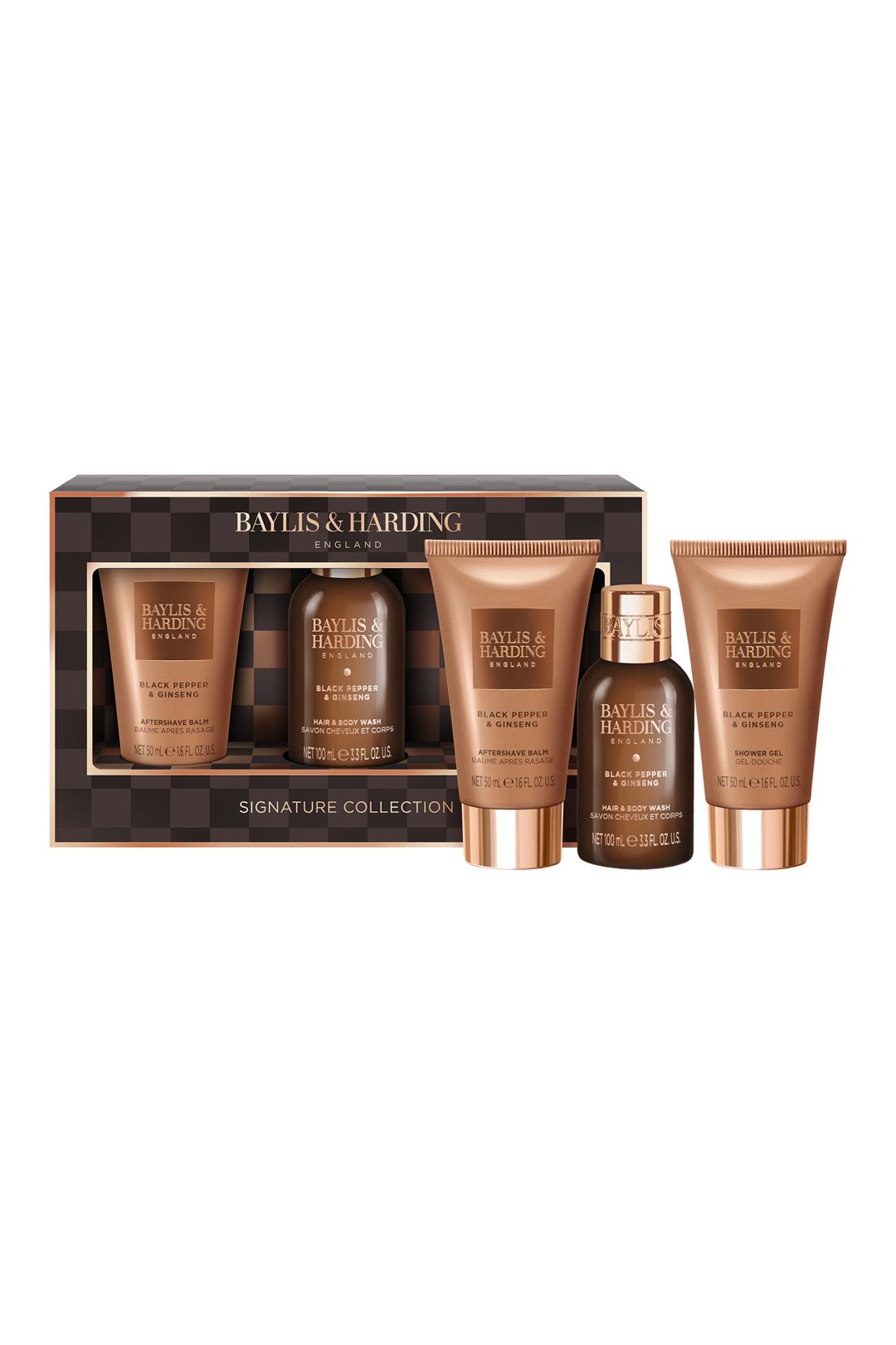 Baylis & Harding Black Pepper & Ginseng Men's Luxury Mini Trio Gift Set Multi image 3