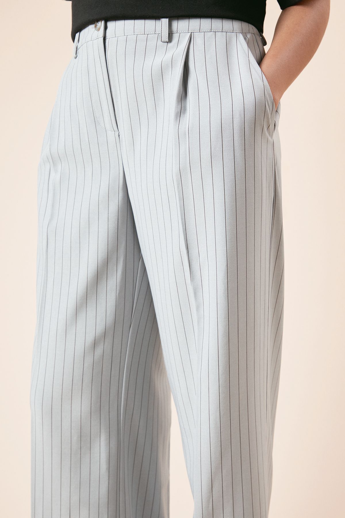 Dorothy Perkins Pinstripe Wide Leg Trouser Light Blue image 4