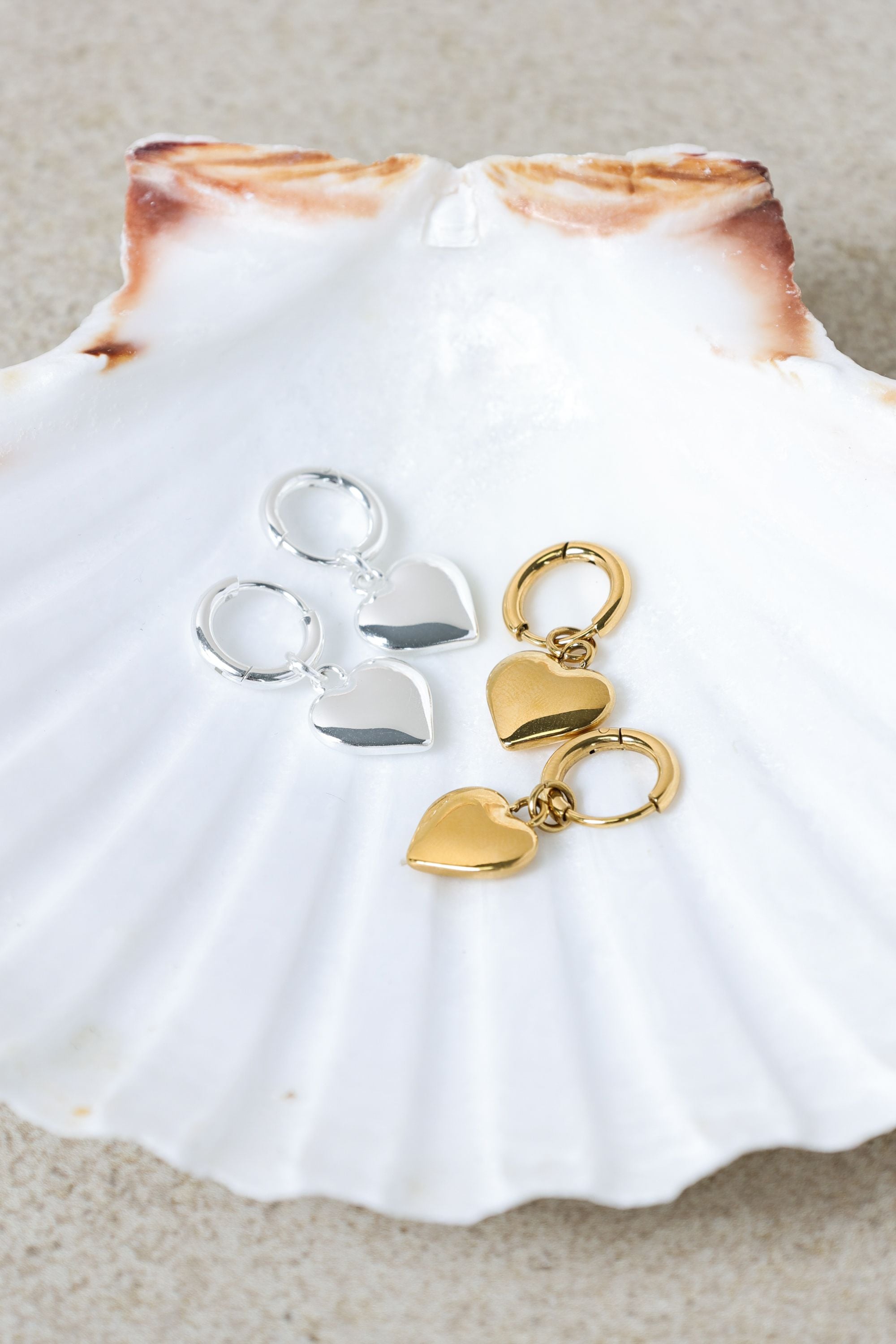 Jon Richard Waterproof Silver Plated Heart Charm Hoop Earrings image 3