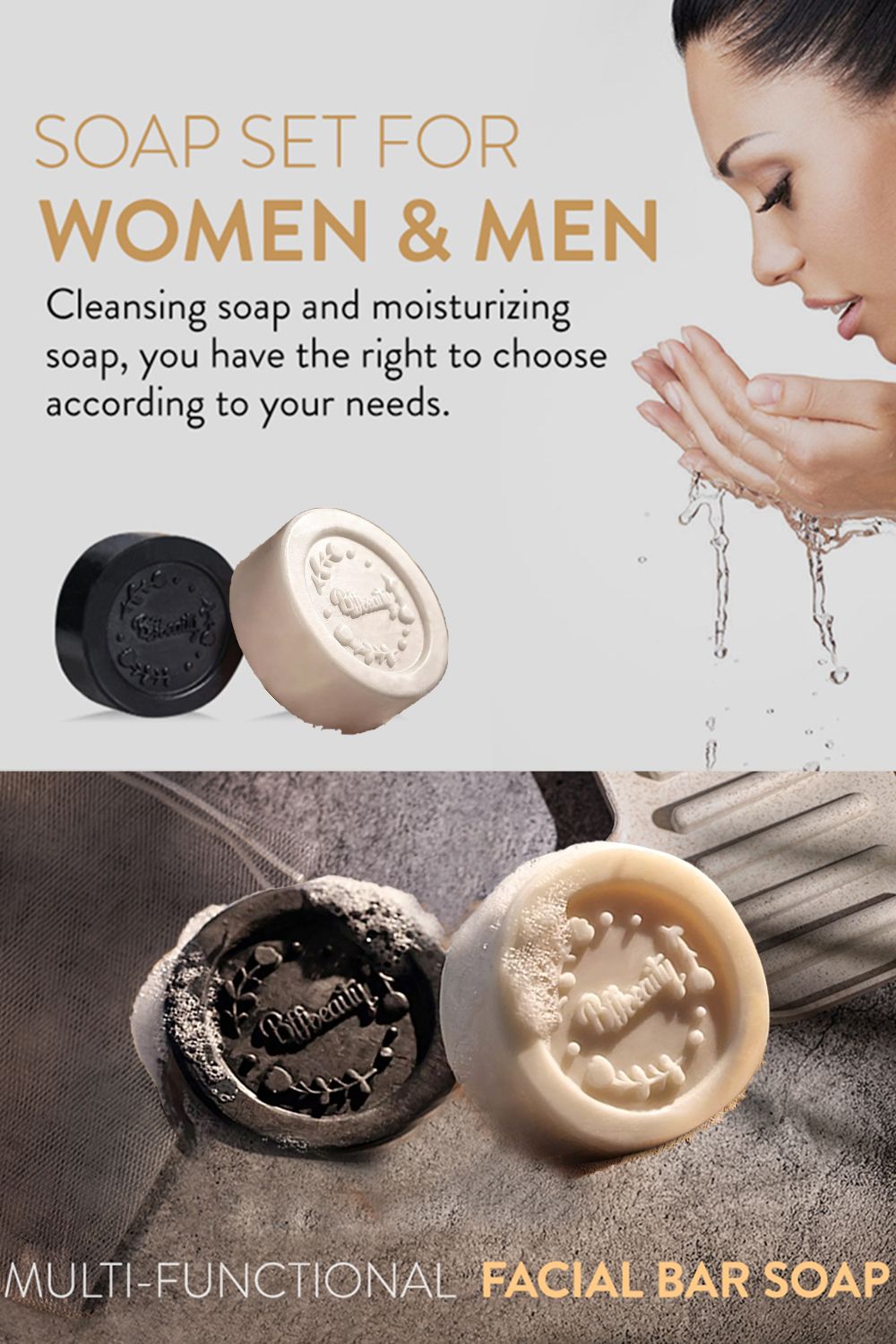 Living and Home Soap Bar Facial Cleansing Soap Bars 2 Pcs Face Cleanser Bar Set image 7