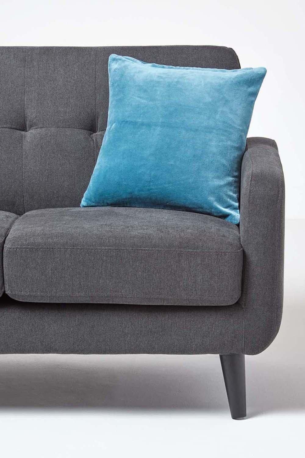 Homescapes Velvet Cushion Cover 100% Cotton, Soft & Machine Washable image 4