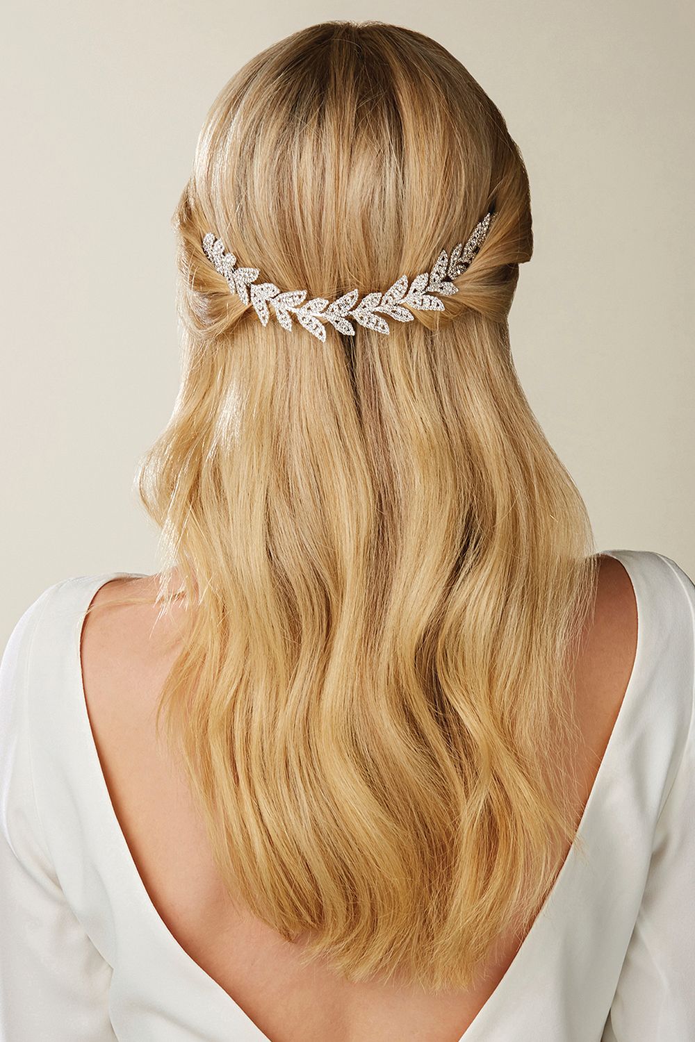 Jon Richard Eva Diamante Leaf Double Comb - Gift Pouch image 2