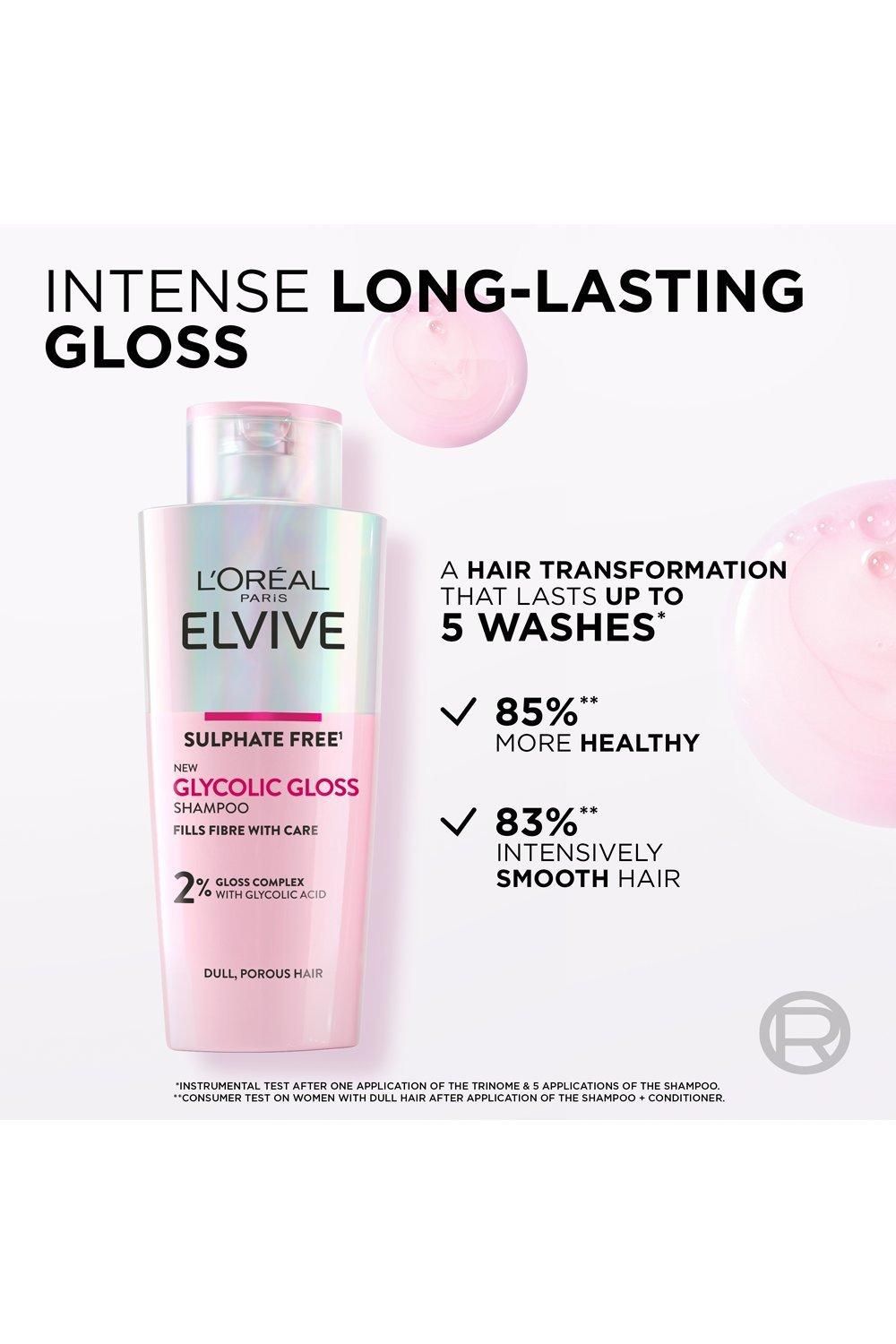 L'Oréal Paris Elvive Glycolic Gloss Sulphate Free Shampoo for Dull Porous Hair Multi image 3