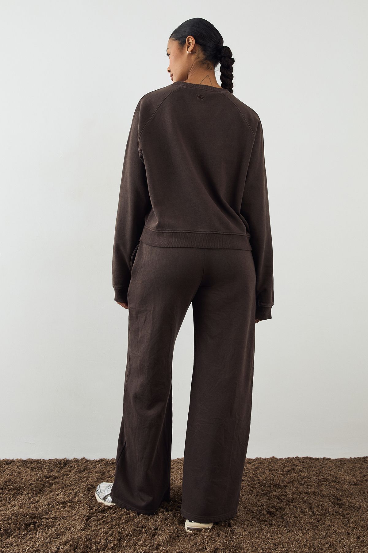 DSGN Studio DSGN Studio Premium Heavyweight Washed Straight Leg Jogger Chocolate image 2