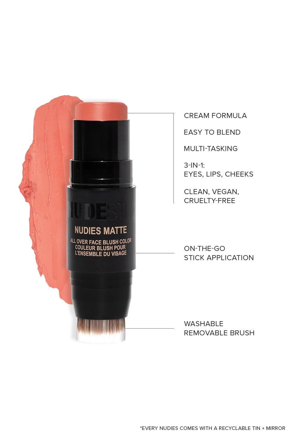 Nudestix Nudies All Over Face Matte Blush Nude Peach image 8