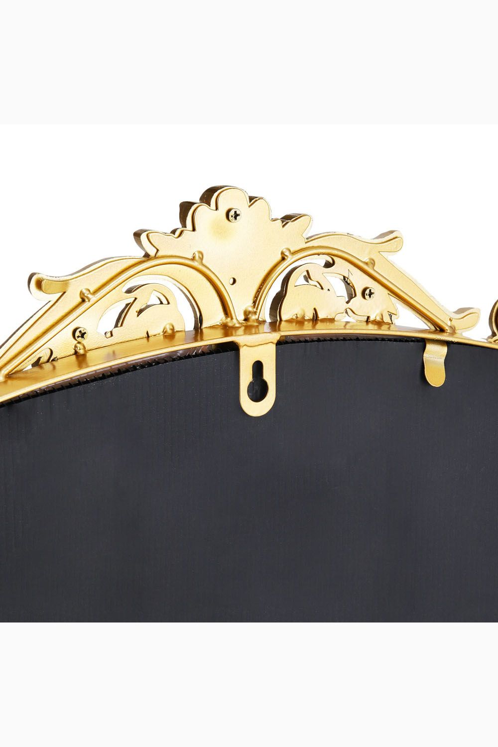 Living and Home 80cm W x 180cm H Vintage-Inspired Gold Floral Carved Metal Framed Arch Full-Length Mirror image 6