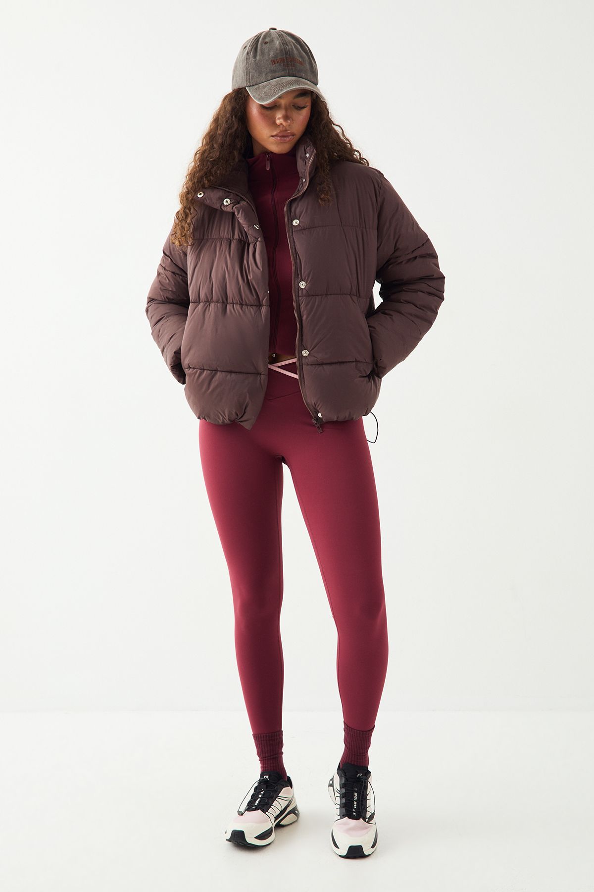 DSGN Studio DSGN Studio Sport Zip Through Puffer Coat Chocolate image 3