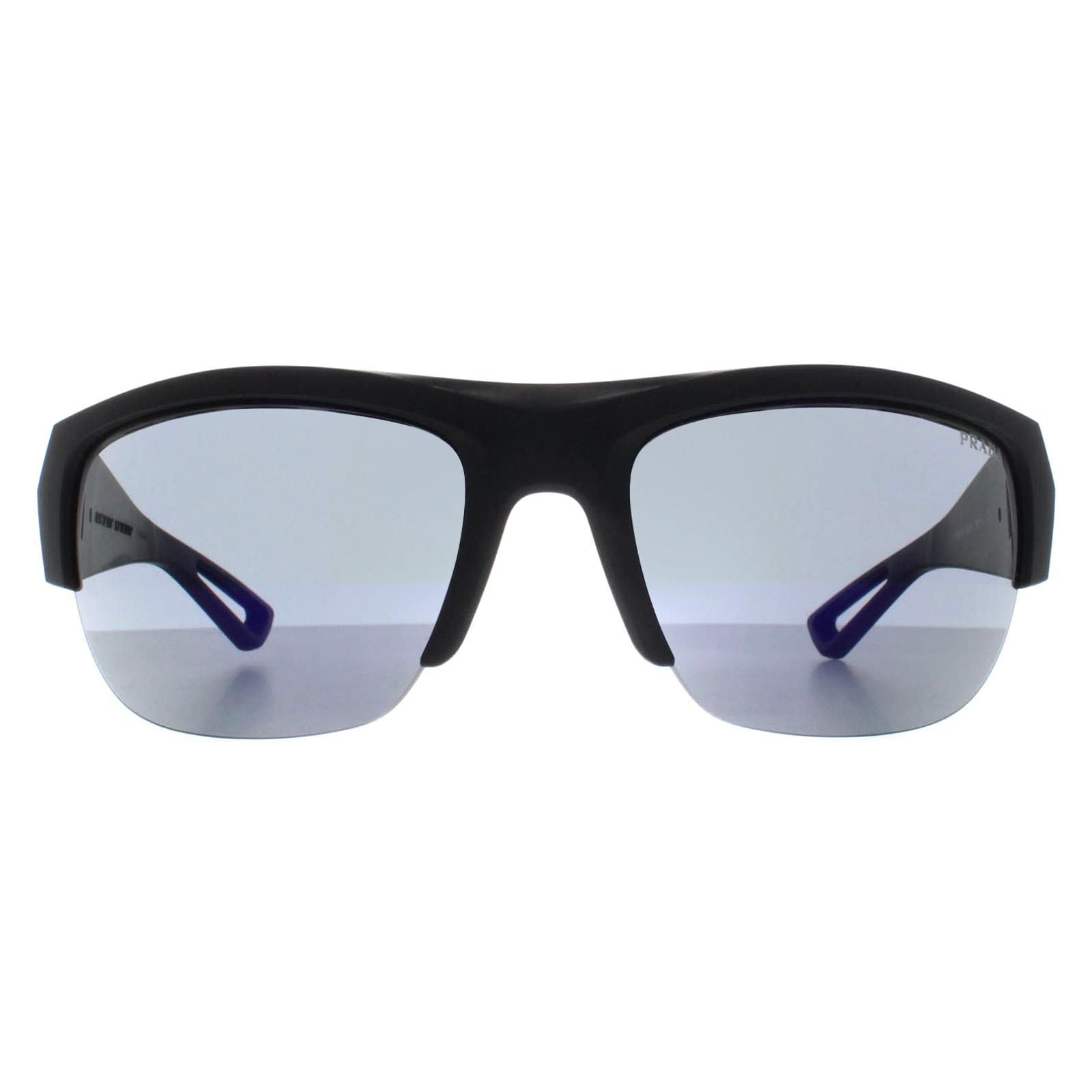Prada Sport Sport Matte Black Dark Blue Violet Mirror PSA01S