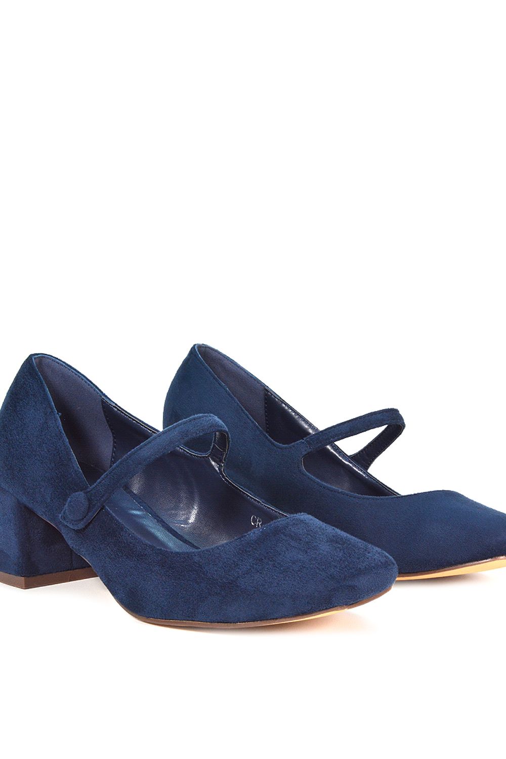 XY London 'Leneka' Low Block Heel Slip On Court Shoes With Front Strap image 6