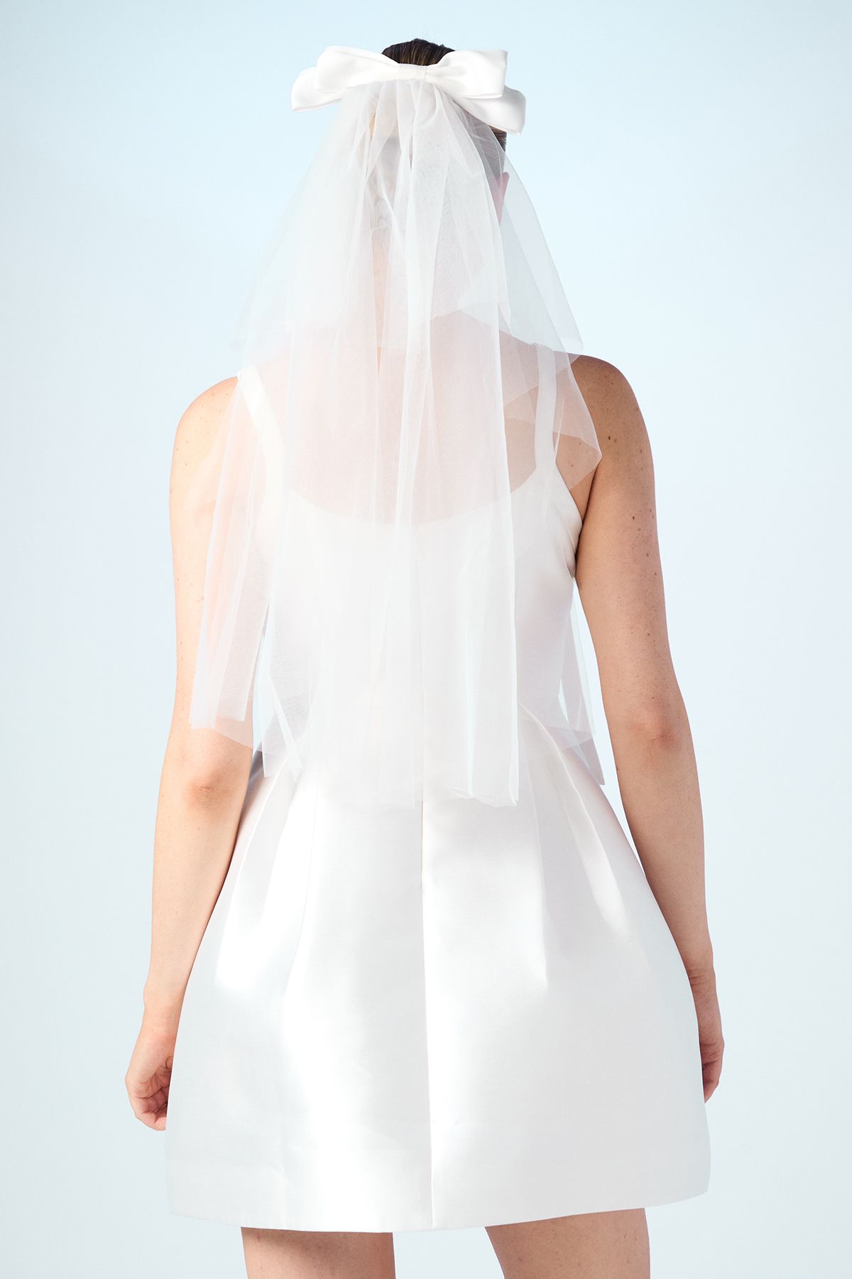 Coast Bow Detail Twill Bridal Mini Dress Ivory image 3