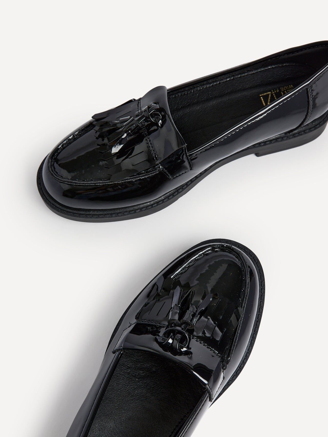 Linzi Kassidy Wide Fit Black Patent Loafer image 4