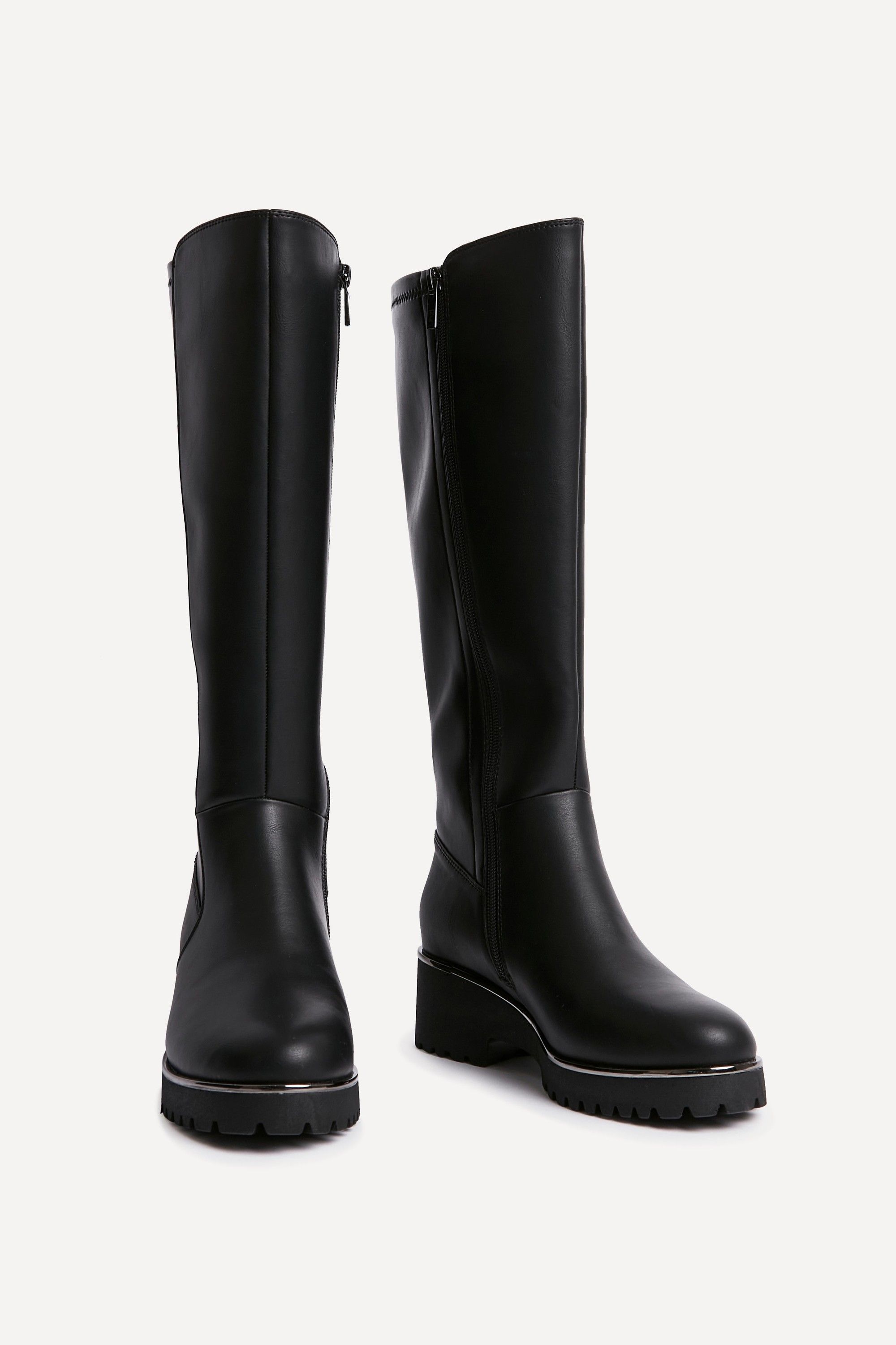 Linzi Gravity Black Faux Leather Long Boot image 3