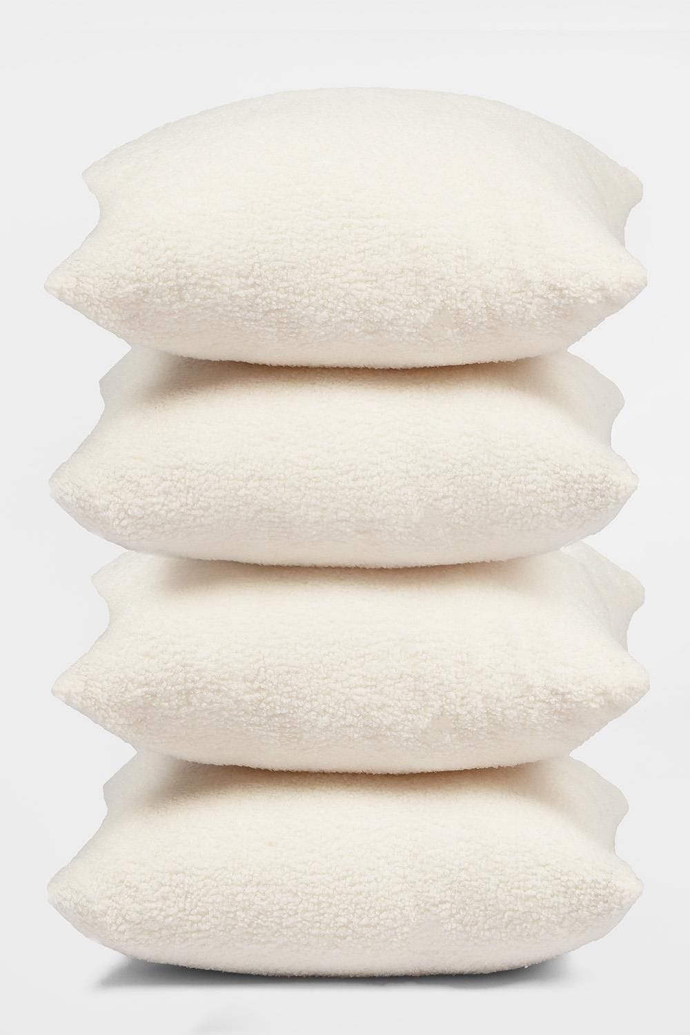 OHS 4 Pack of Boucle Teddy Fleece Cushion Covers image 2