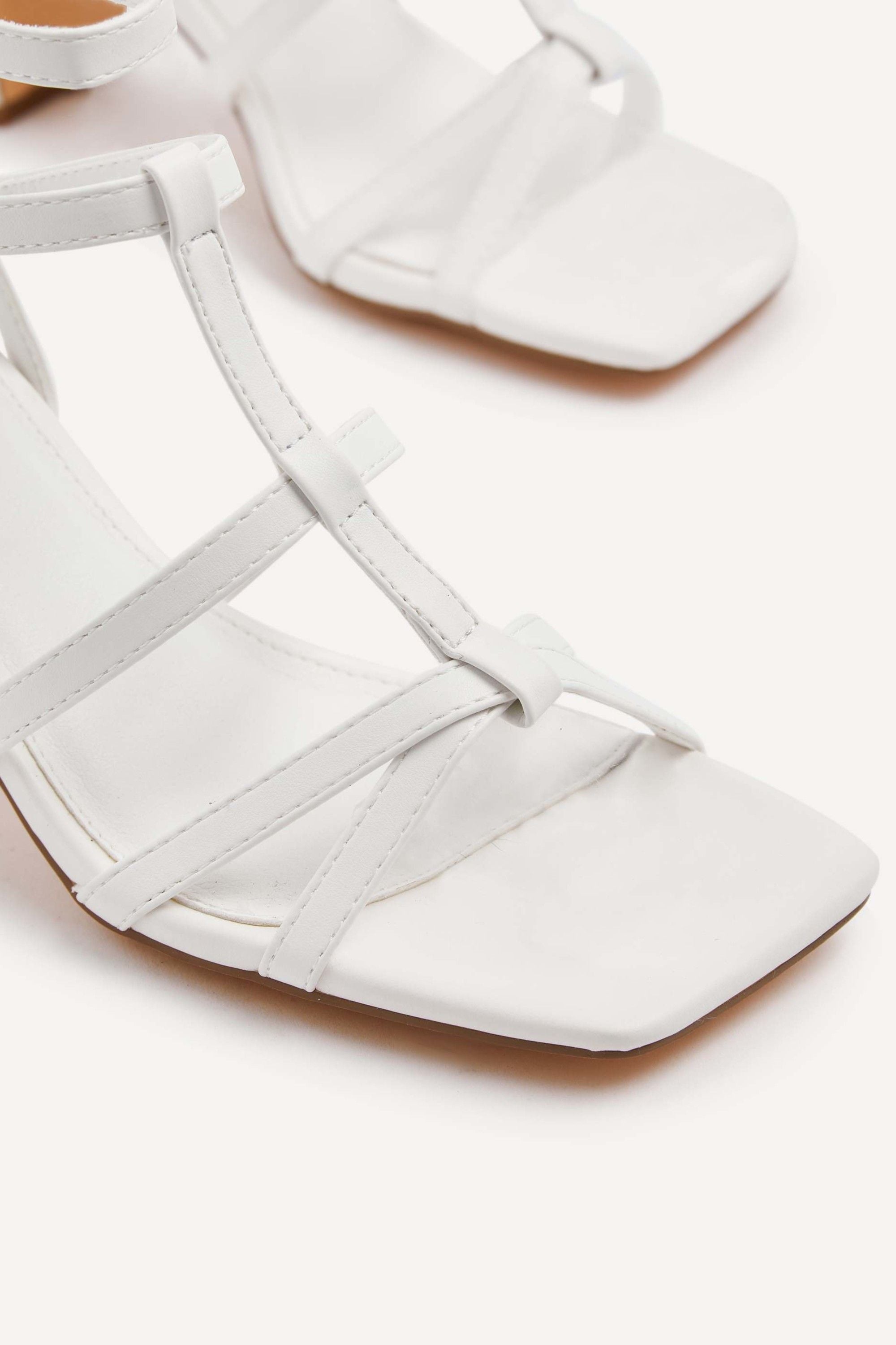 Linzi Velma White Faux Leather Gladiator Style Block Heel Sandal image 5