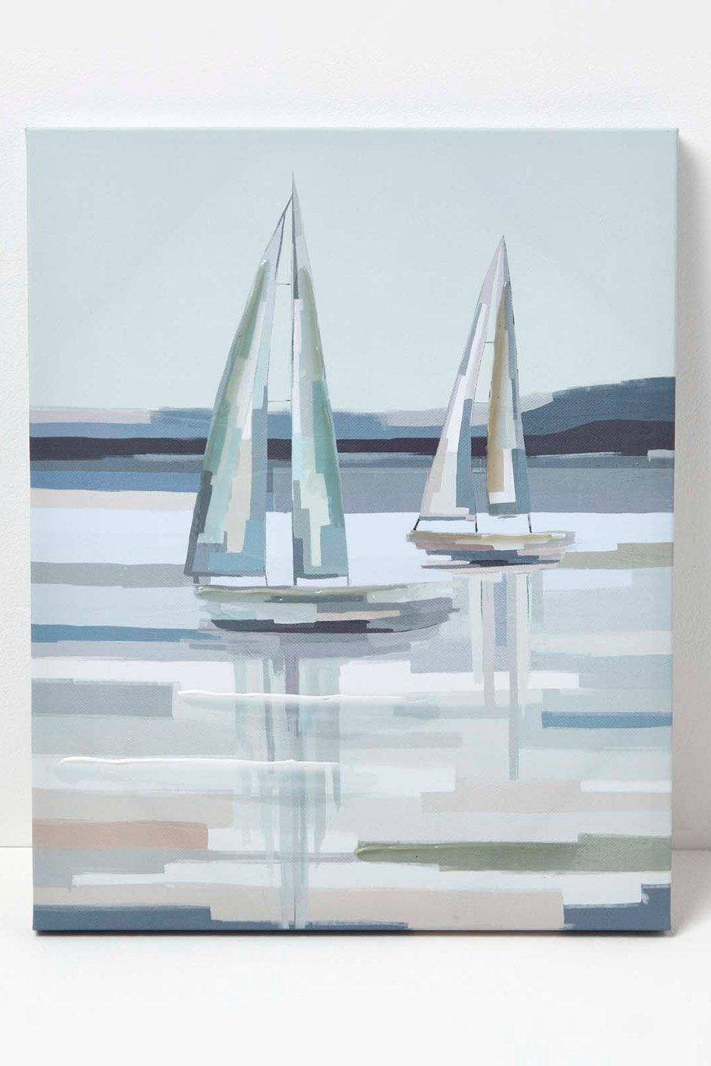 Homescapes Decorative Wall Art Boats, Design Wall Decoration Set of 2 image 2