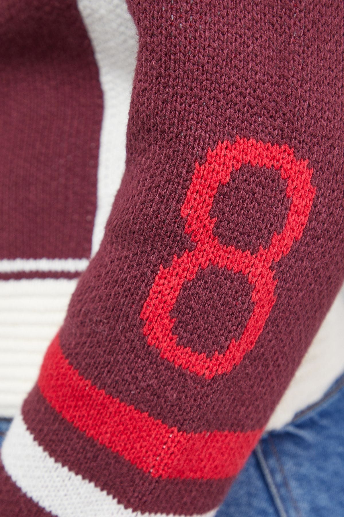 Warehouse Maroon Knitted Zip Detail Motor Cardigan Maroon image 5