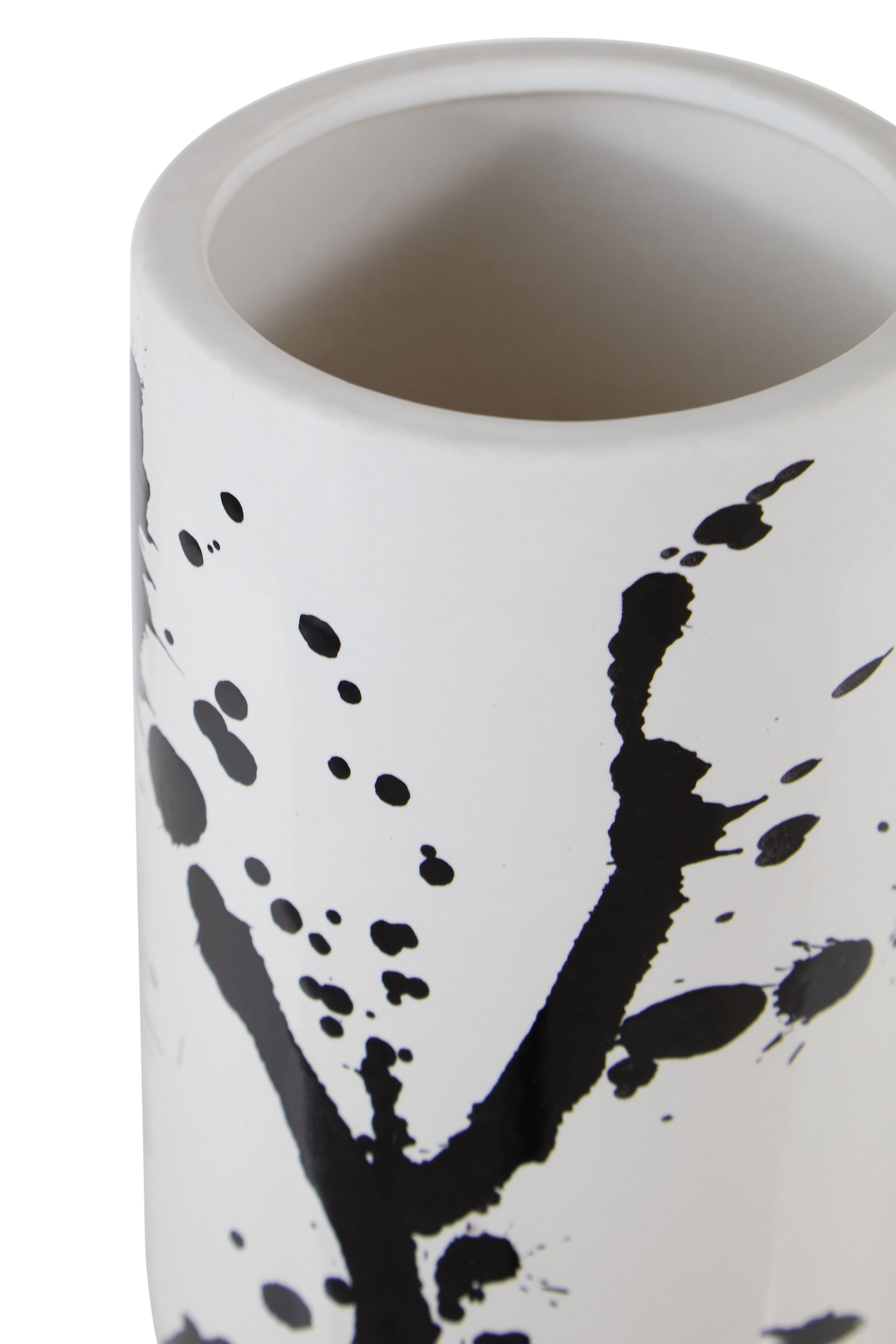Orsina Contemporary Small Black And White Ceramic Vase, Durable Pottery Vase, Easily Maintained Vase For Flowers image 5