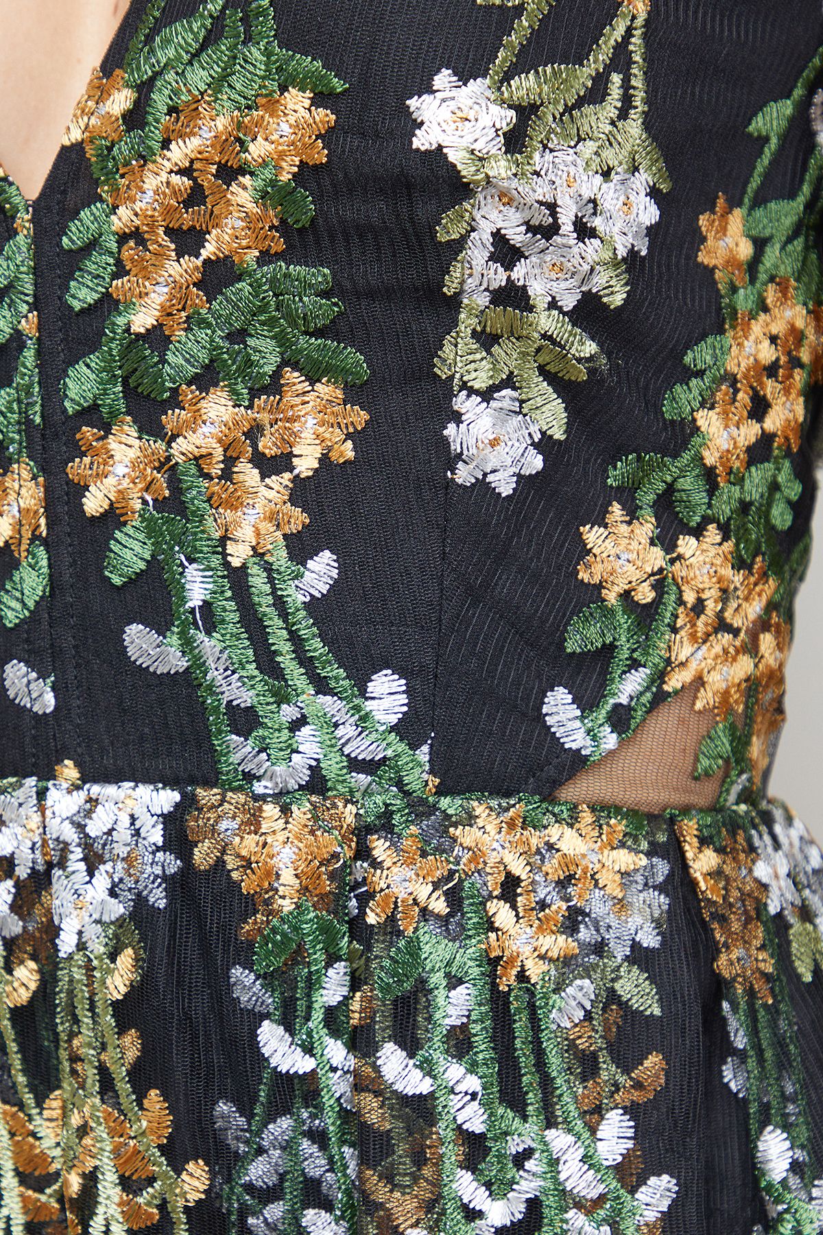 Oasis Floral Ruffle Open Back Long Sleeve Midi Dress Multi image 5