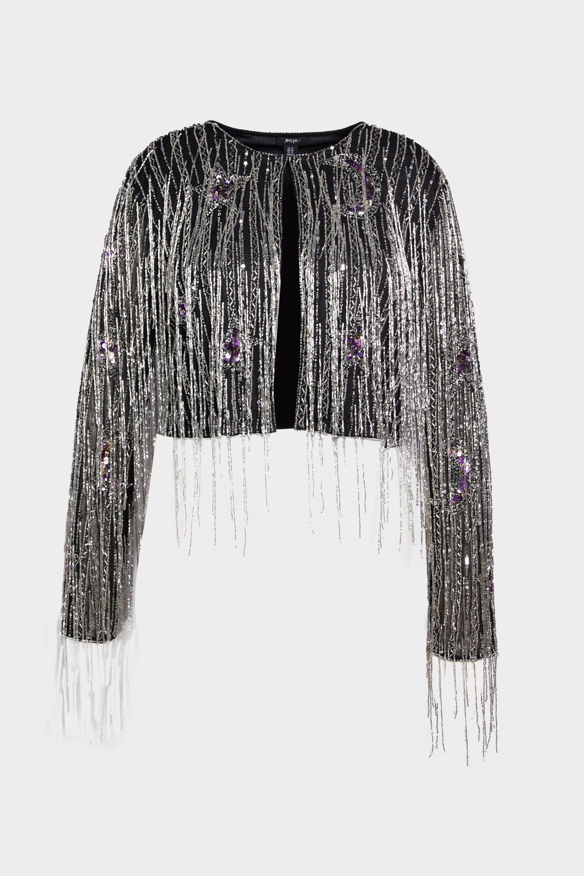 Nasty Gal Sequin Fringe Party Jacket Nasty Gal Metallic Tiered