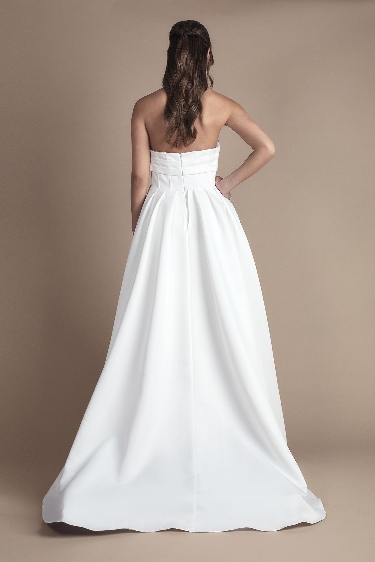 Coast Bandeau corset A Line Satin Wedding Dress Ivory image 3