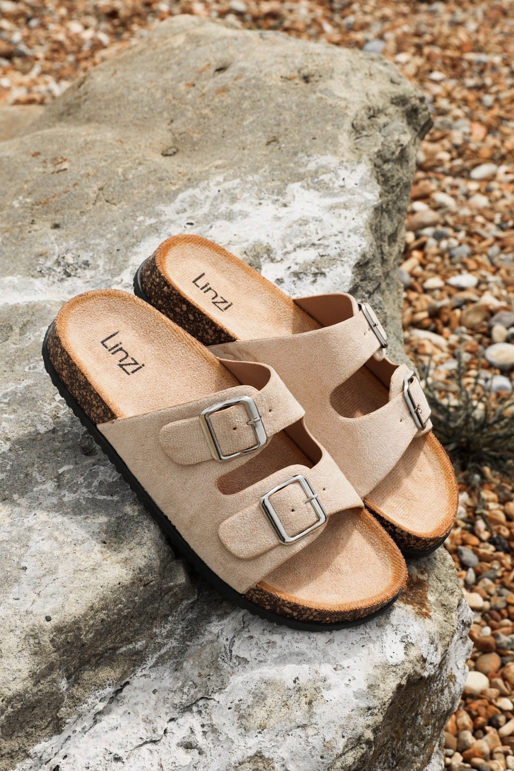 Linzi Echo Beige Double Buckle Sandals image 6