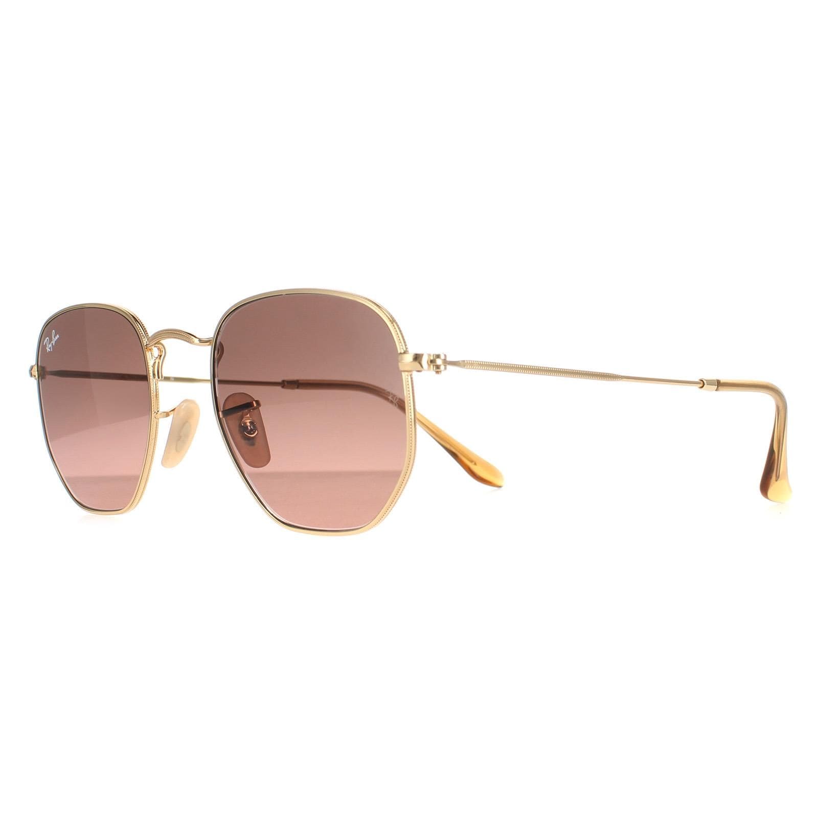 Ray-Ban Square Polished Gold Brown Gradient Hexagonal RB3548N image 2