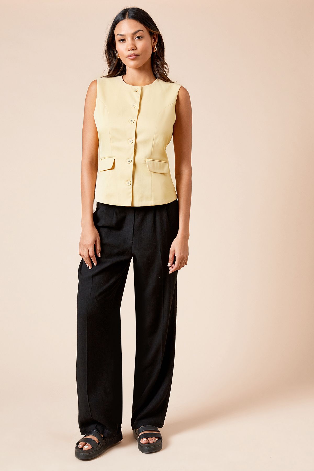 Dorothy Perkins Tailored Button Up Jacket Lemon image 2