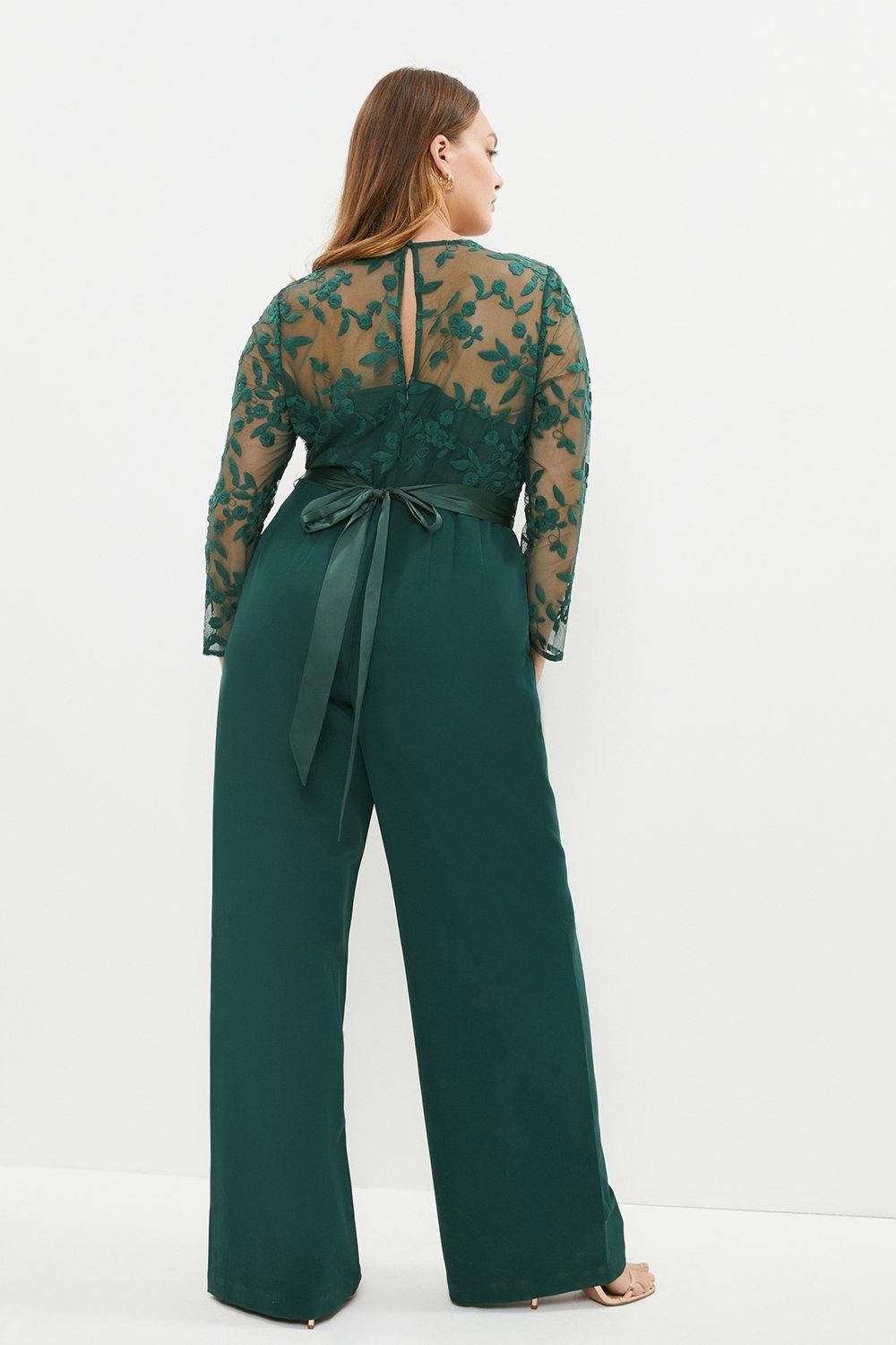 Coast Plus Size Embroidered Top Wide Leg Jumpsuit Forest image 3