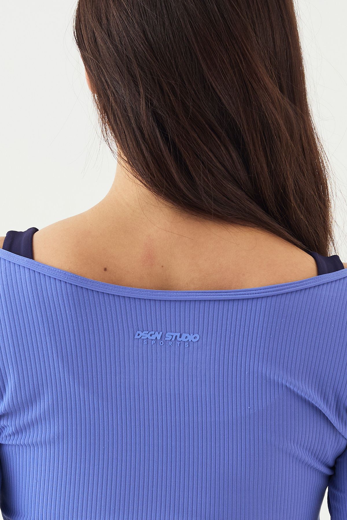 DSGN Studio DSGN Studio Ultra Sculpt Rib Scoop Neck Long Sleeve Top Cornflower image 4
