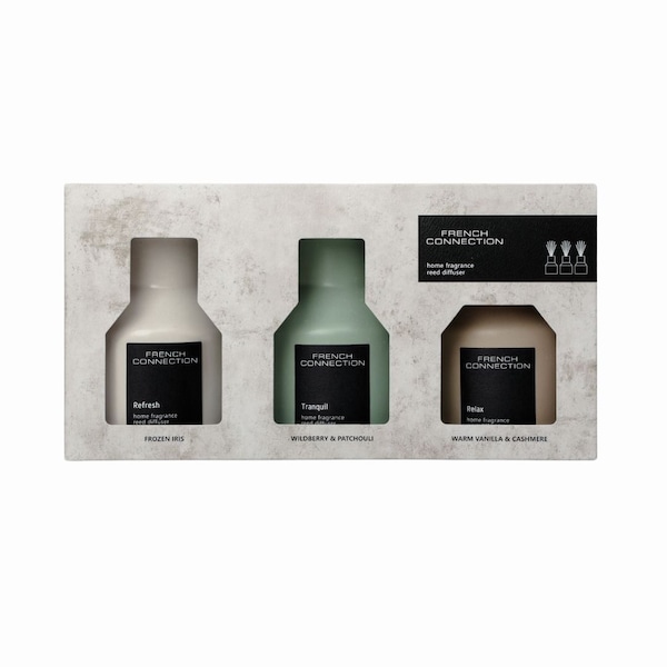 French Connection Trio of Reed Diffuser Gift Set 3x100ML Stone Range