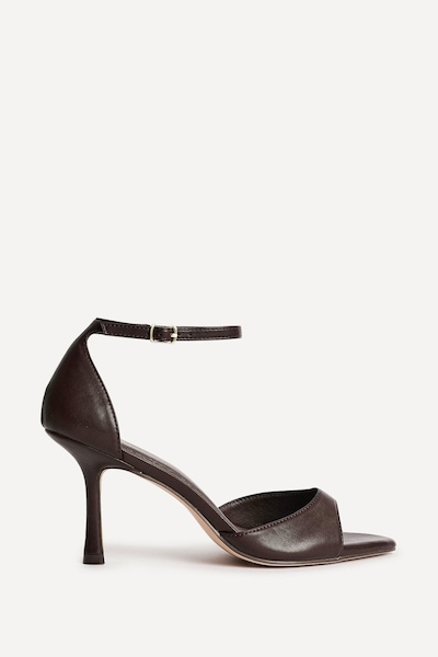 Linzi Wanted Brown Faux Leather Pointed Toe Heels