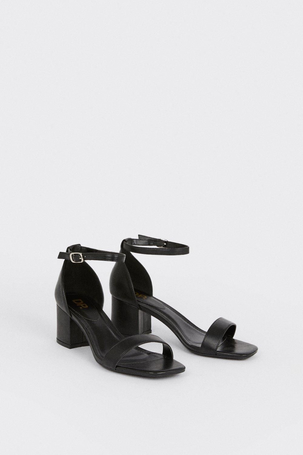 Dorothy Perkins Sammy Barely There Low Block Heel Sandals Black image 3