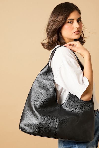 Oasis Smartie Faux Leather Slouch Bag Black