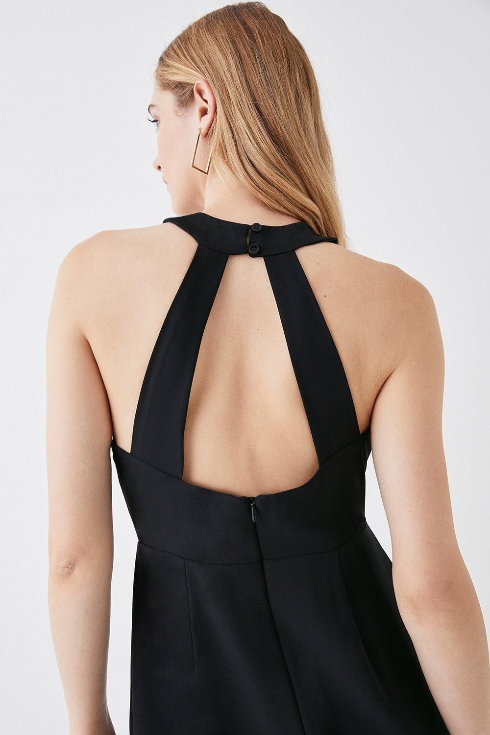 Coast Petite Twist Halterneck Maxi Dress Black image 3