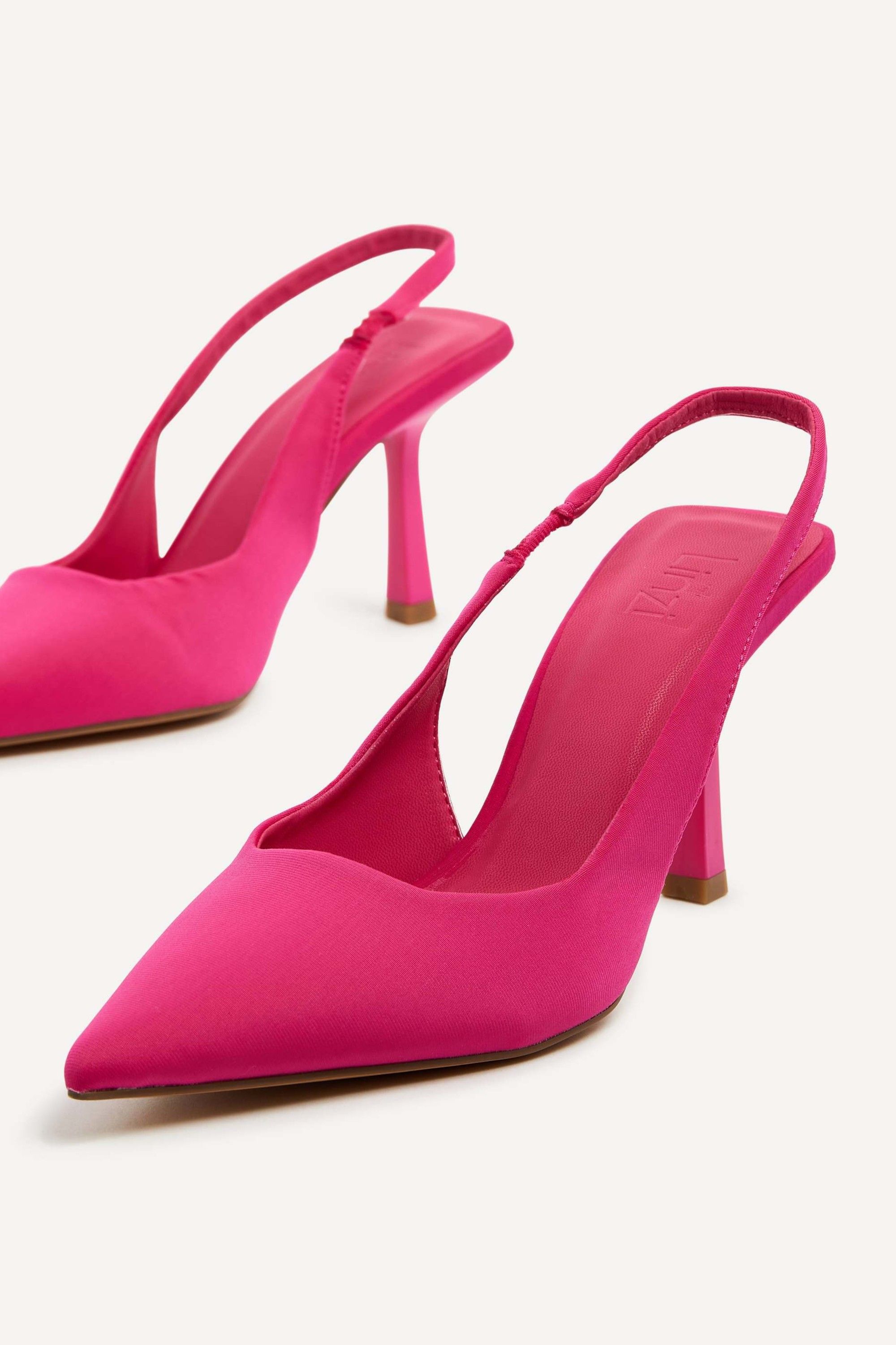 Linzi Fling Hot Pink Lycra Sling Back Court Heel image 3