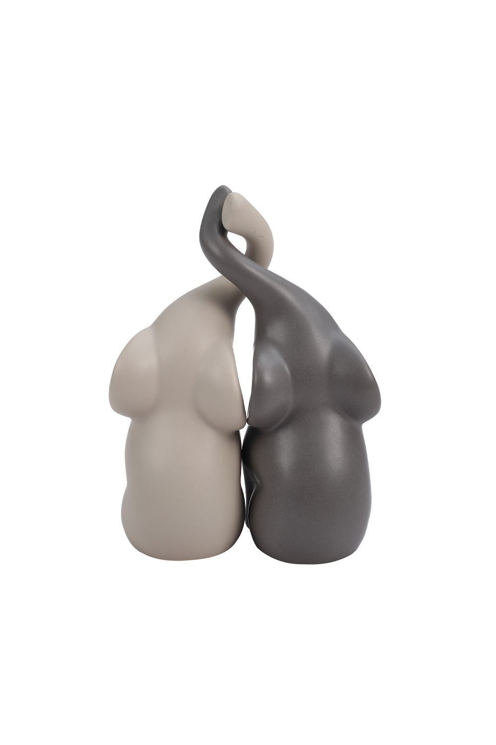 Living and Home Set of 2 Ceramic Couple Elephant Statue Figurine Ornaments image 2