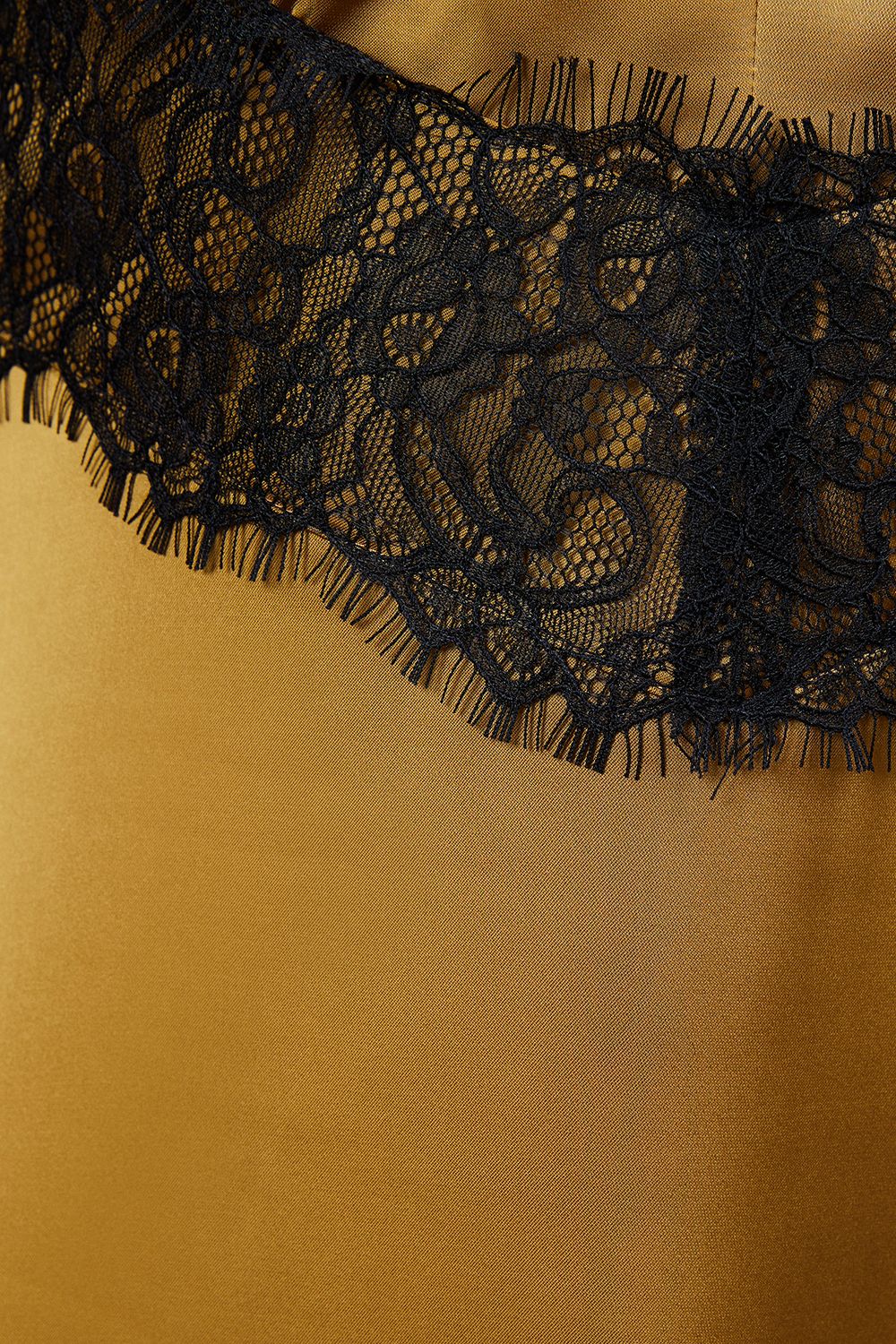 Oasis Occasion Satin Lace Waist Midi Dress Gold image 5