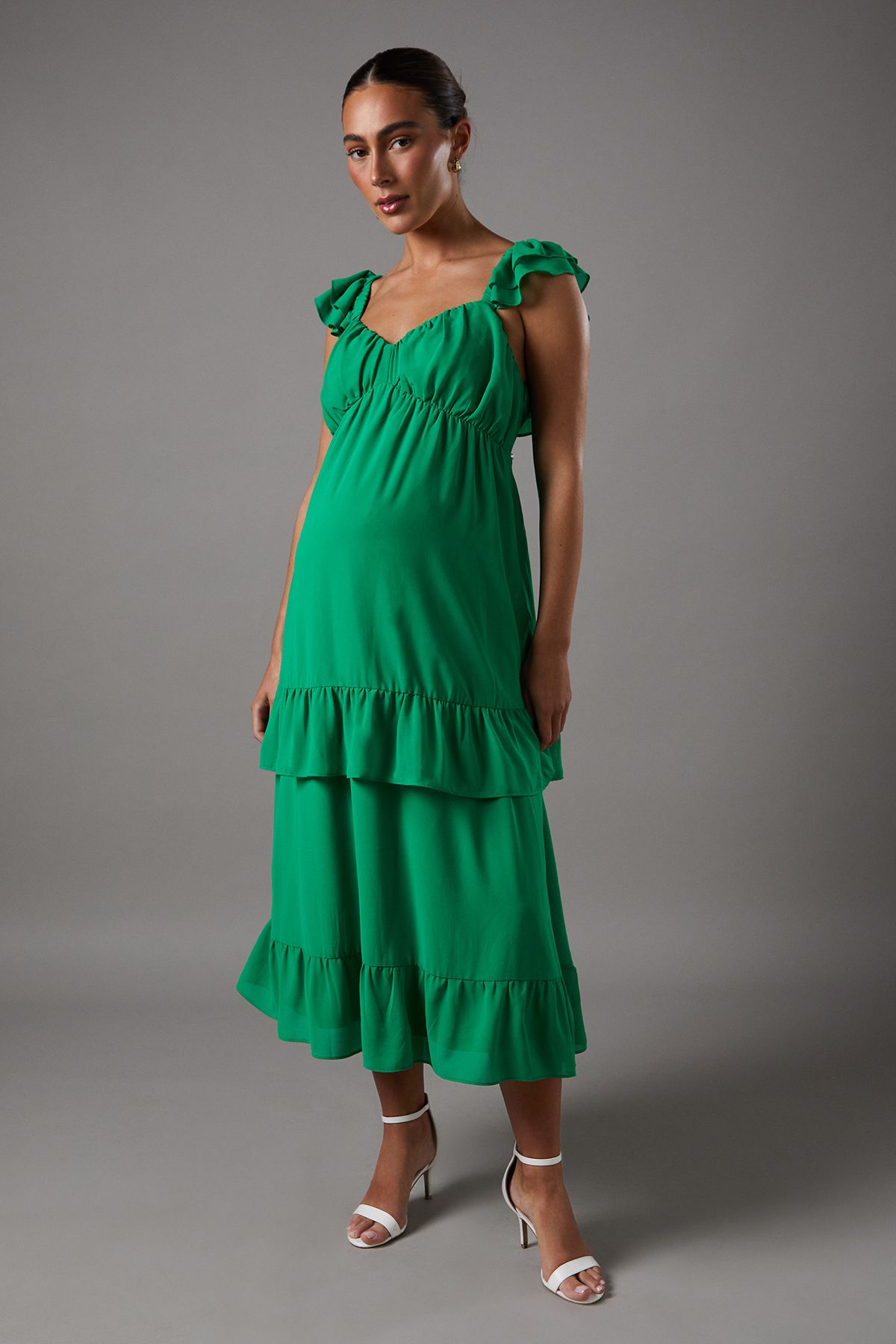 Coast Ruffle Tiered Maxi Dress Green image 1