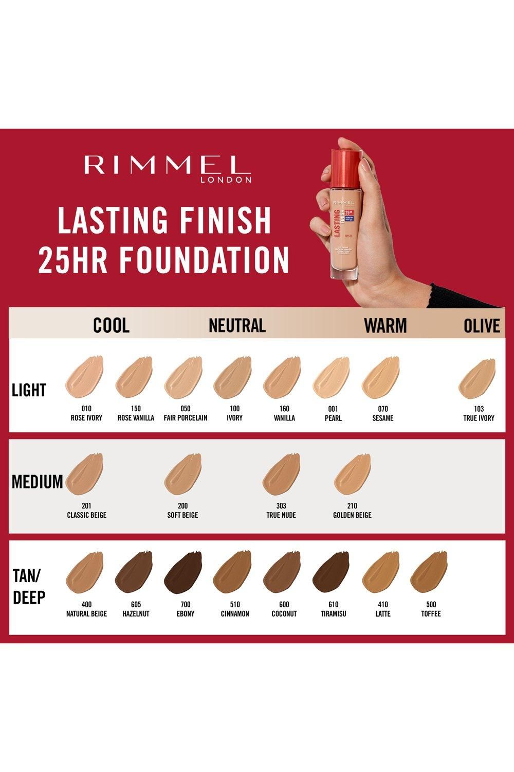 Rimmel London Lasting Finish 25HR Foundation 605 Hazelnut image 4