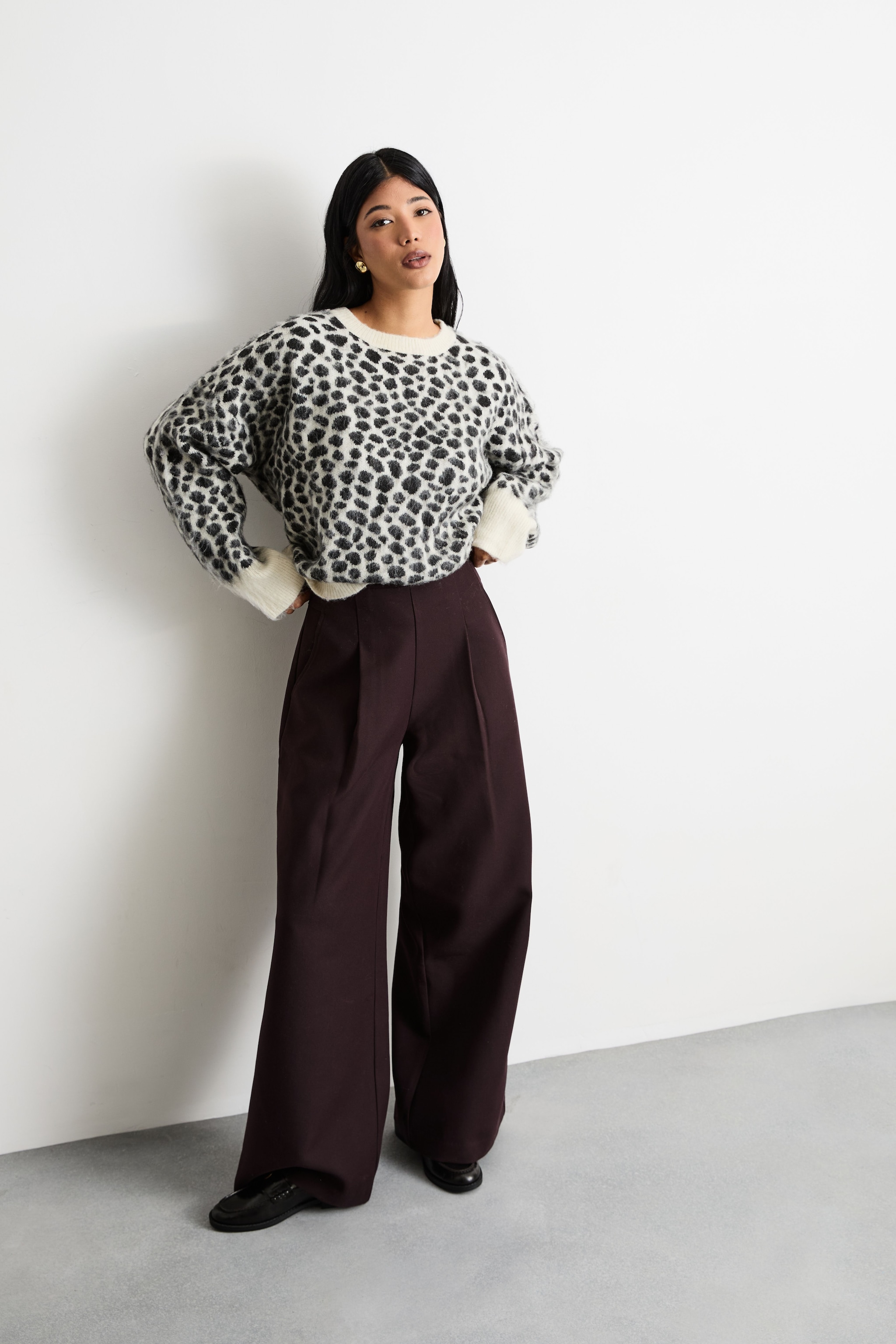 Warehouse Deer Jacquard Knit Jumper Mono image 4