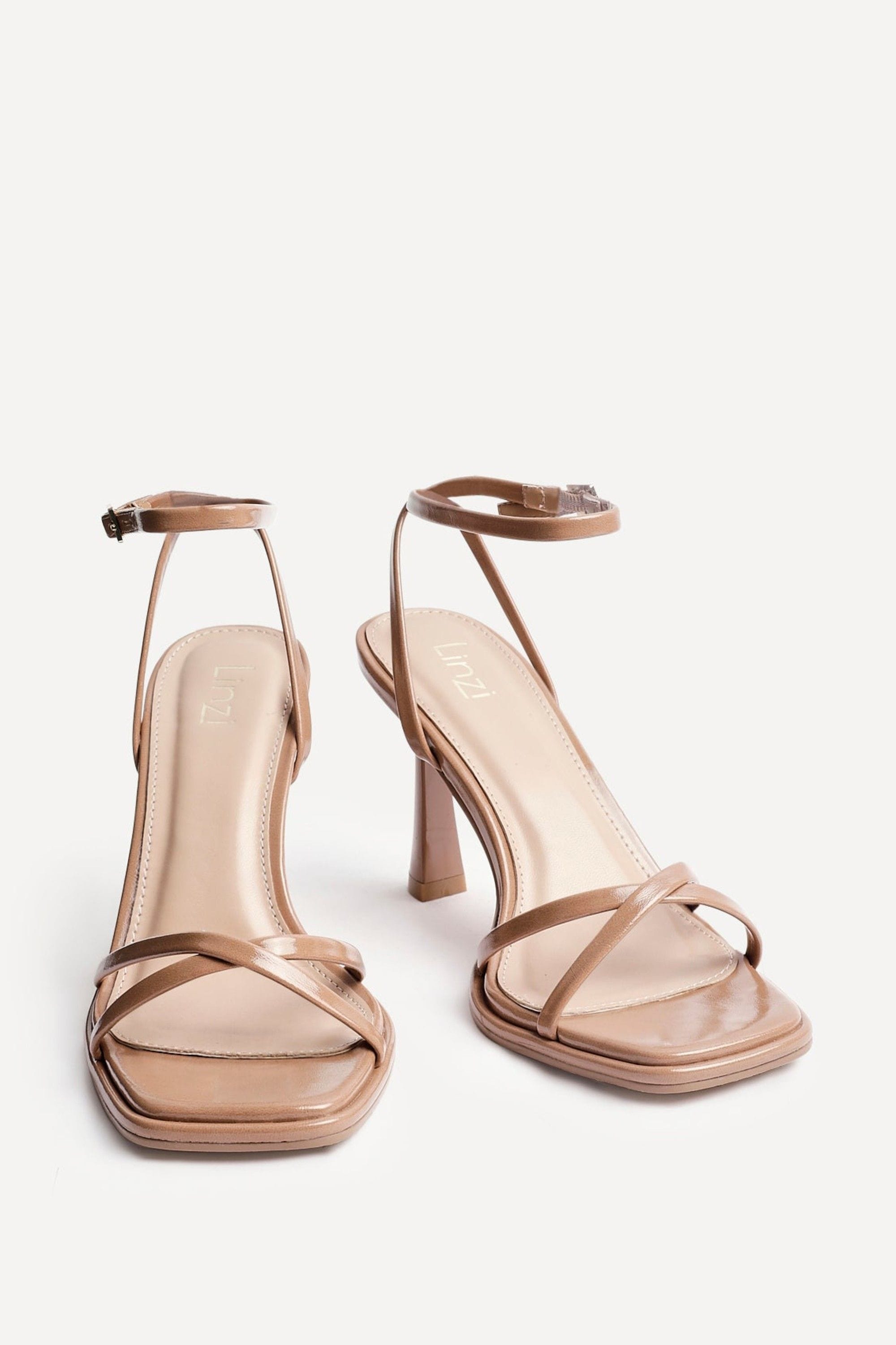 Linzi Verve Nude Faux Leather Crossover Stiletto Heel image 3