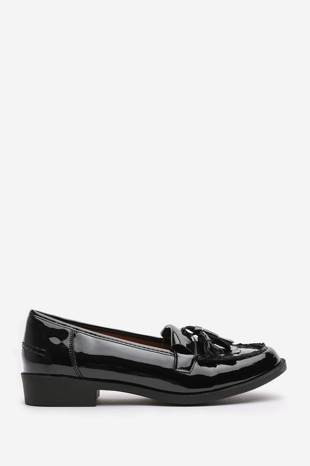 Where's That From 'Kassidy' Wide Fit School Shoes Tassel Slip On Penny Loafers image 3