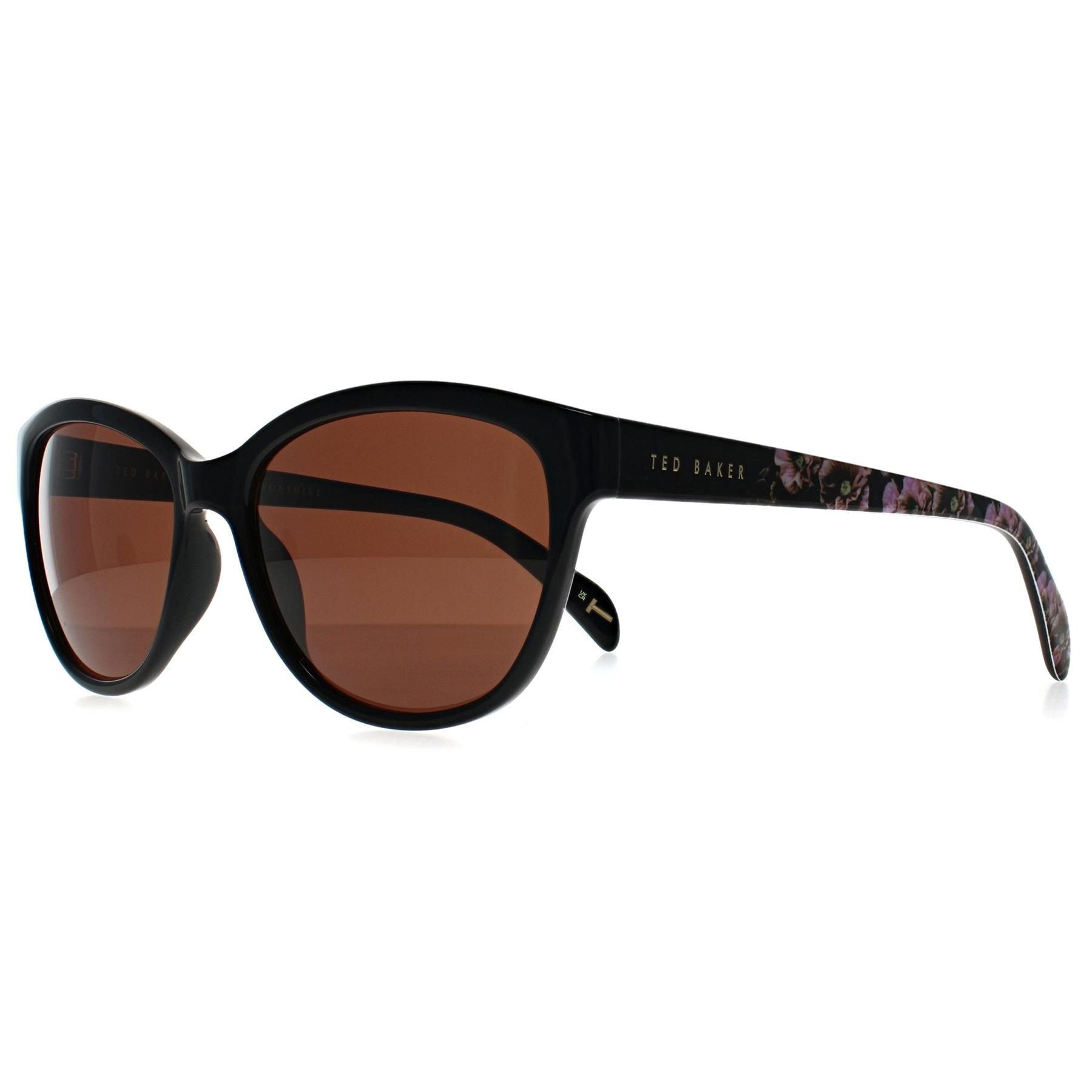 Ted Baker Cat Eye Gloss Black Flowers Brown TB1605 Amie image 2