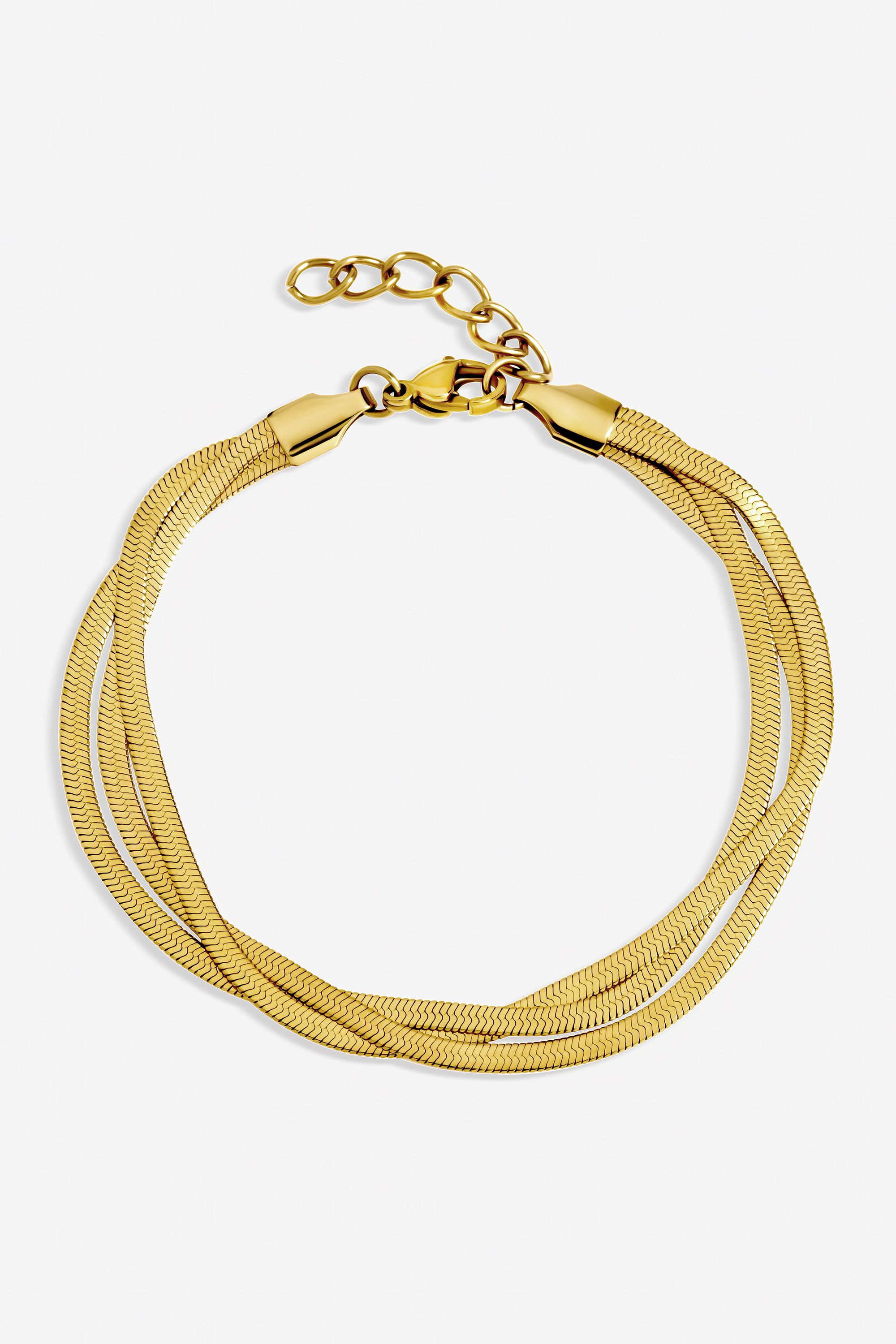 Jon Richard Gold Plated Waterproof Multirow Snake Chain Bracelet