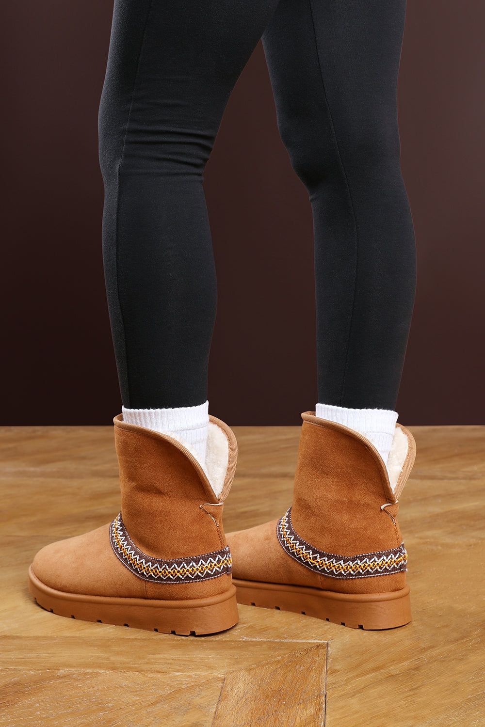 Where's That From 'Flora' Suede Flat Slippers with Embroidered Trim Detail image 2