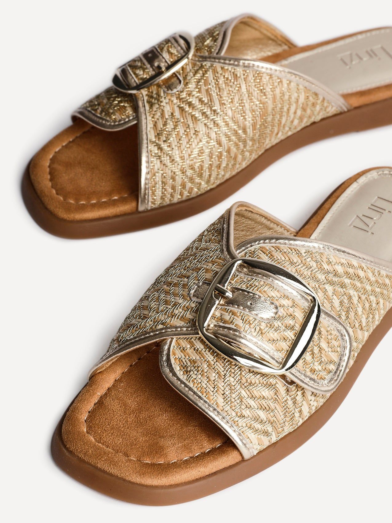 Linzi Zuma Gold Woven Flat Slider Sandal image 3