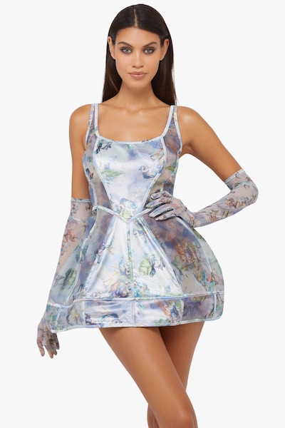 Playful Promises Gracie Renaissance Printed Boned Underbust Dress